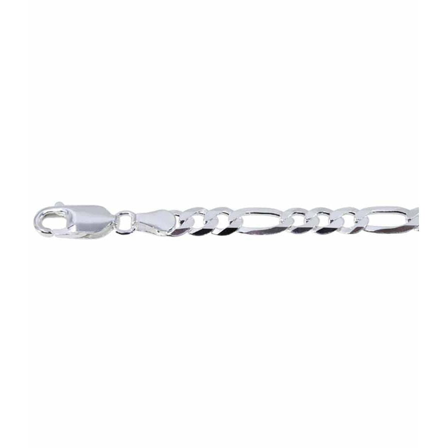 925 Sterling Silver Super Flat Figaro Chain