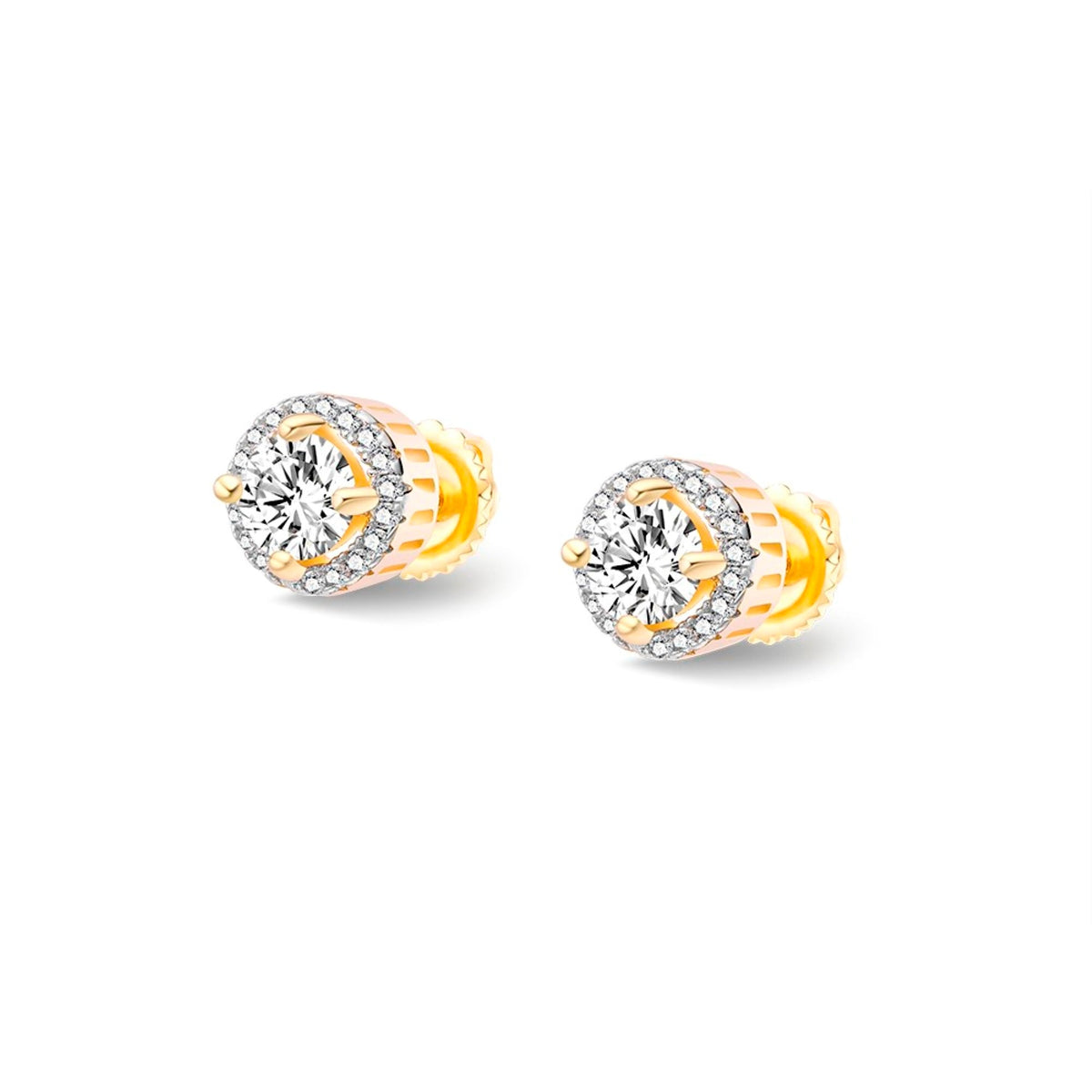 Sterling Silver Round Moissanite Designer Stud Earrings