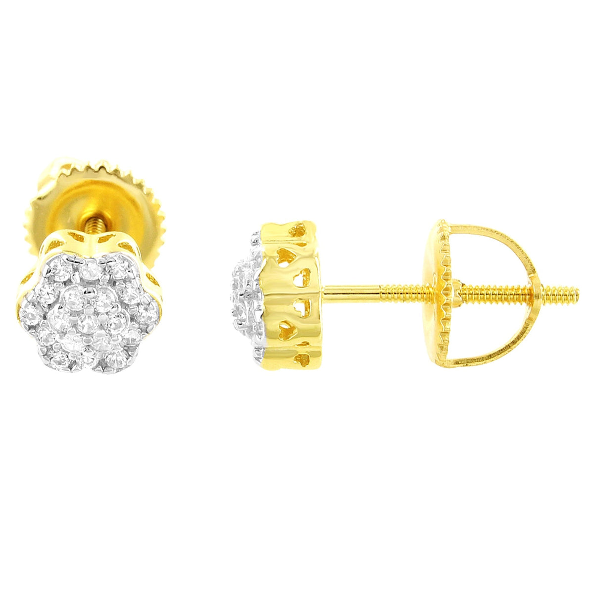 Sterling Silver Round Moissanite Earrings
