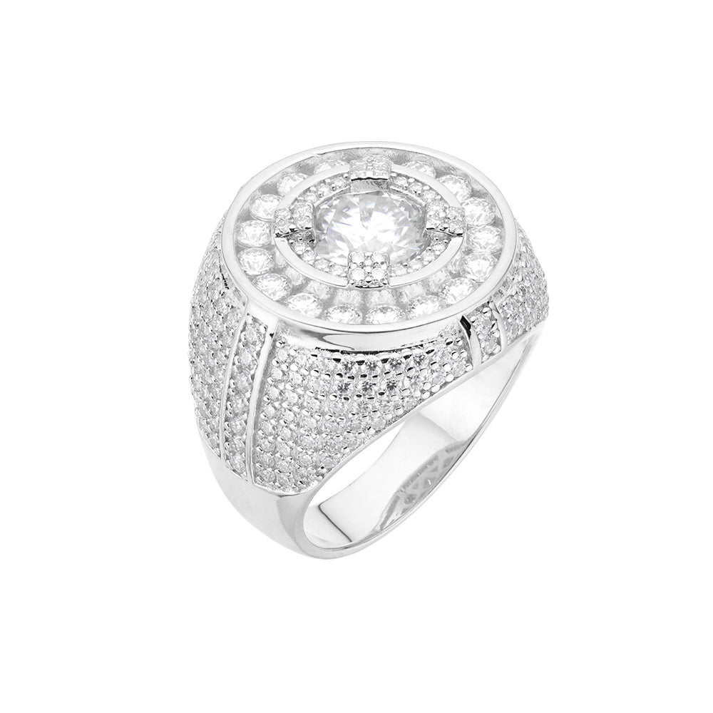 Sterling Silver Round Moissanite Designer