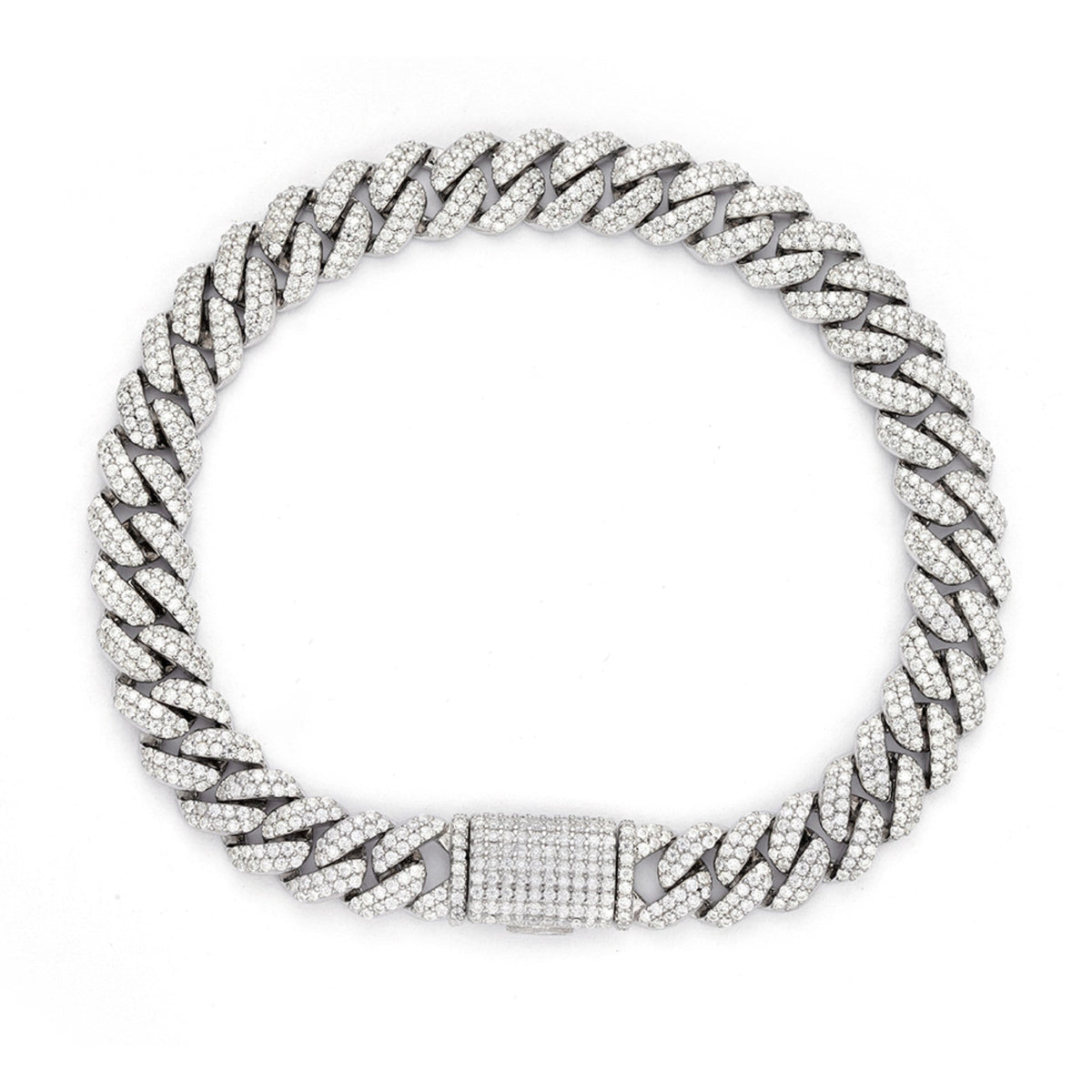 8 MM Sterling Silver Moissanite Miami Cuban Bracelet