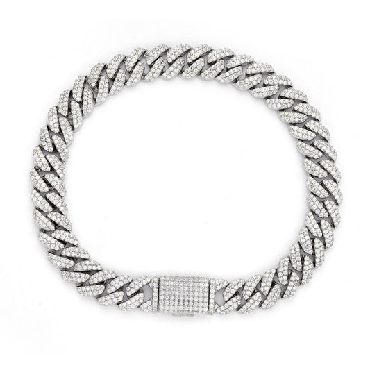 8 MM Sterling Silver Moissanite Miami Cuban Bracelet
