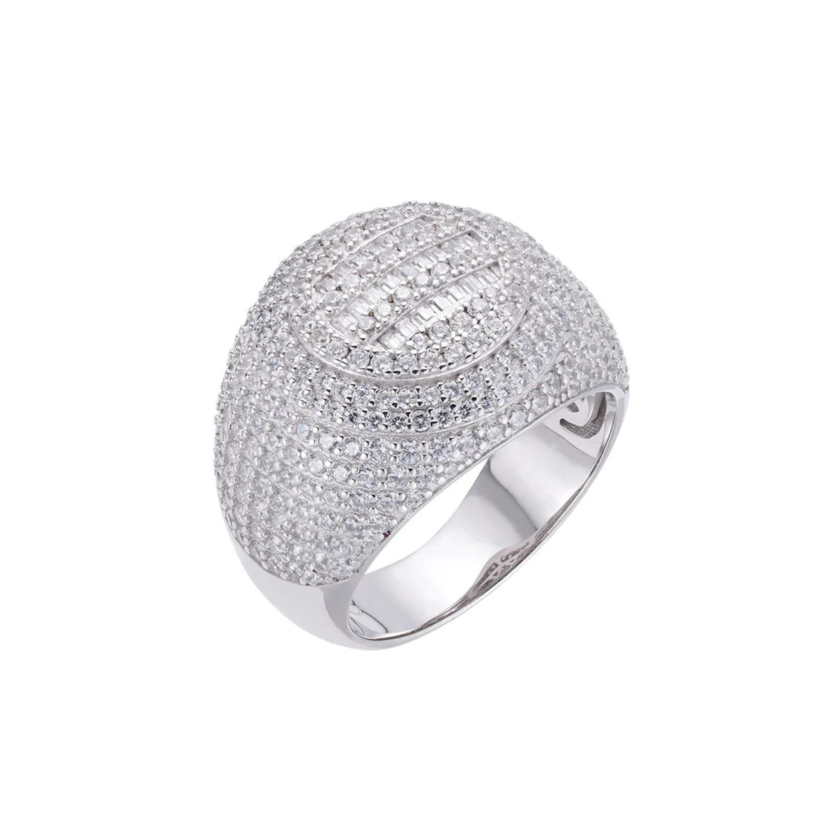 Sterling Silver Round Baguette Moissanite