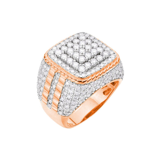 Sterling Silver Round Moissanite Designer Rose Gold & Silver