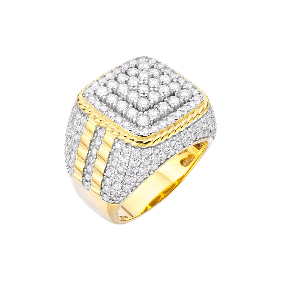 Sterling Silver Round Moissanite Designer Gold Plated