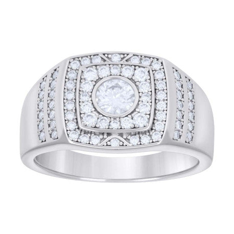 Anillo de Plata Fina con Moissanite Central