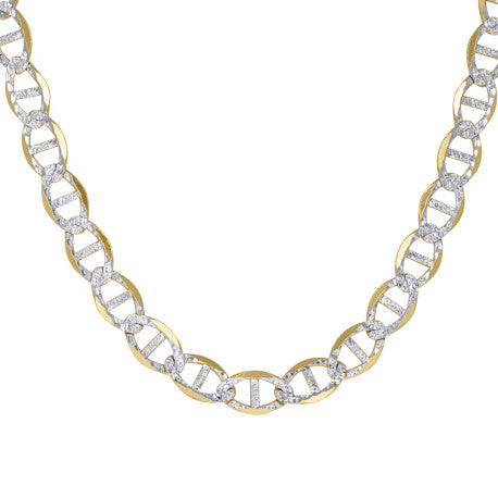 10kt-Gold Pave Mariner Chain