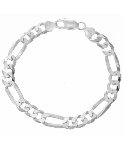 Silver Figaro Pave Bracelet