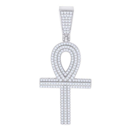 Pendant Ankh en Plata Fina con Moissanite: Símbolo de Vida y Elegancia