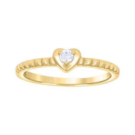 Corazón de Zirconia Oro 14kt
